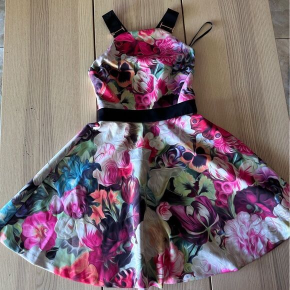 Ted Baker Samra Floral-Swirl Skater Dress, Fuchsia - US Size 4 NWOT - Picture 13 of 15